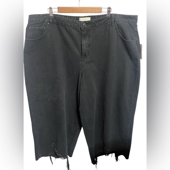 NWT Eloquii Black Distressed jea Sz 22 - Picture 1 of 9
